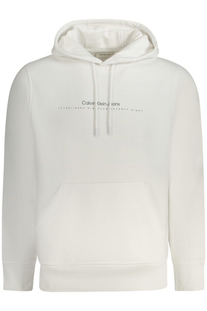 CALVIN KLEIN Herren Hoodie Weiß ohne Reißverschluss J30J327076_BIYAF
