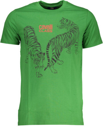 CAVALLI CLASS Herren T-Shirt Kurzarm Grün QXT62YJD060_VE07334