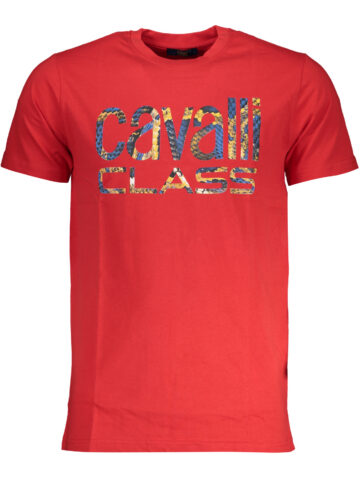 CAVALLI CLASS Herren Kurzarm-T-Shirt Rot QXT63FJD060_RO02000