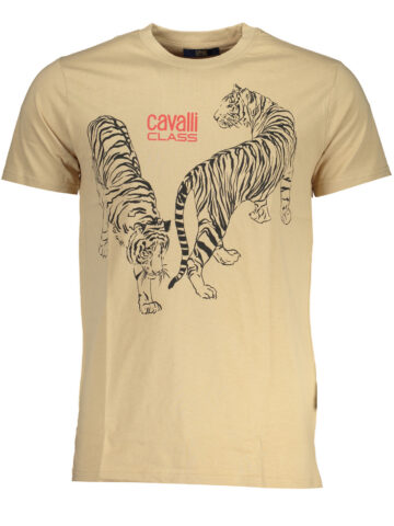 CAVALLI CLASS T-Shirt Kurzarm Herren Beige QXT62YJD060_BE00503
