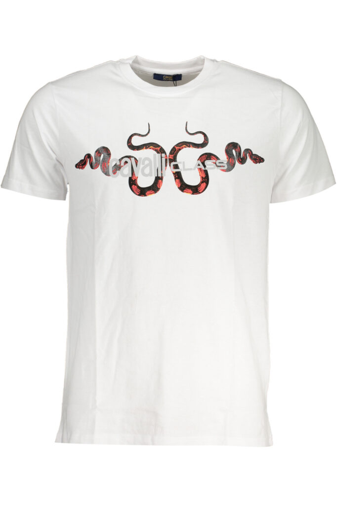 Cavalli Class Herren T-Shirt Kurzarm Weiß QXT63GJD060_BI00053