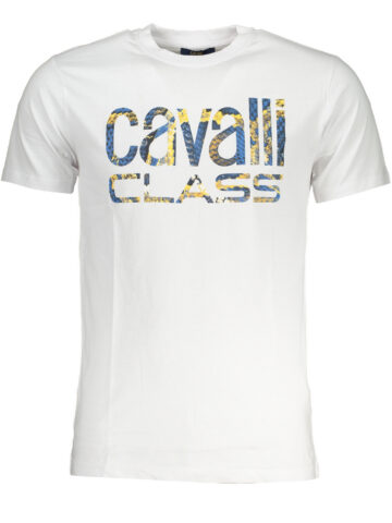 Cavalli Class Herren T-Shirt Weiß QXT63FJD060_BI00053