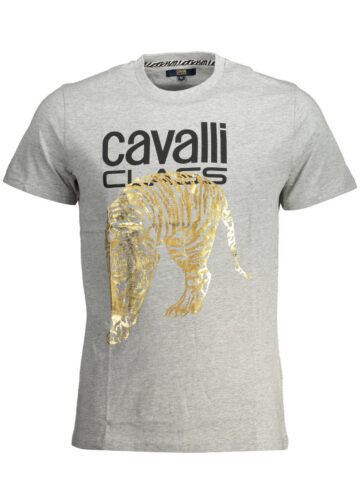 CAVALLI CLASS Herren T-Shirt Kurzarm Grau QXT061IJD060_160BC49_GRIGIO0496