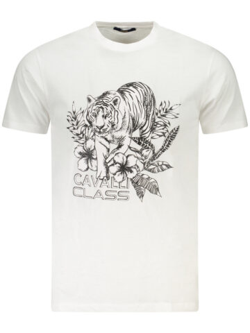 Cavalli Class Herren T-Shirt Kurzarm Weiß TXT60RJD060_BI00533