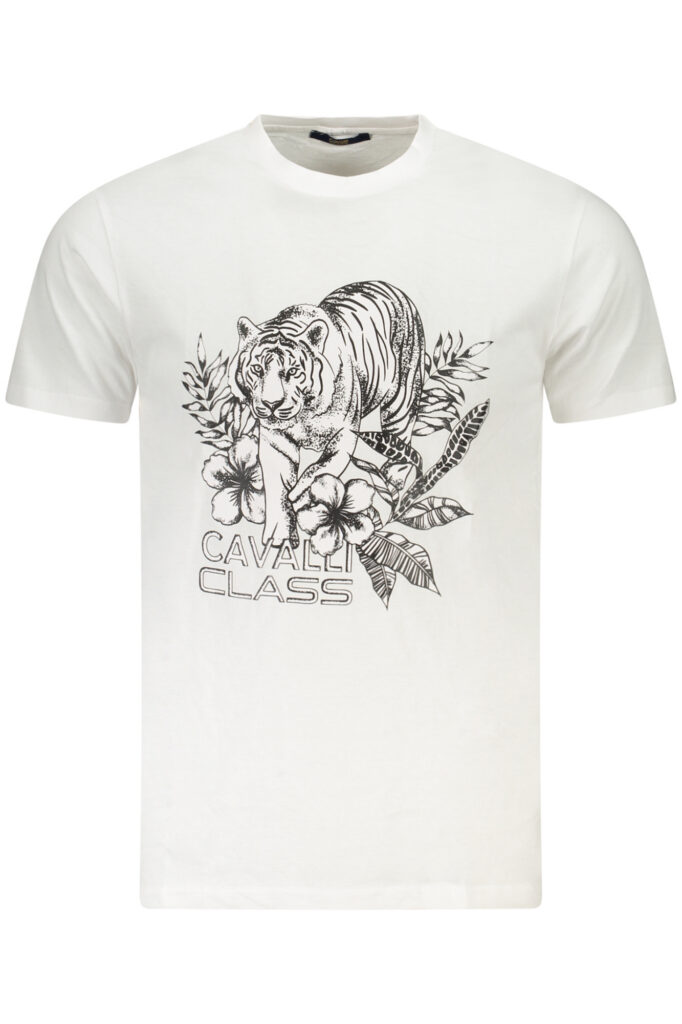 Cavalli Class Herren T-Shirt Kurzarm Weiß TXT60RJD060_BI00533