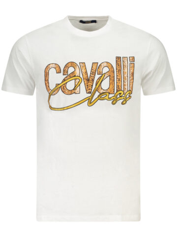 Cavalli Class Herren T-Shirt Kurzarm Weiß TXT61MJD060_BI00533