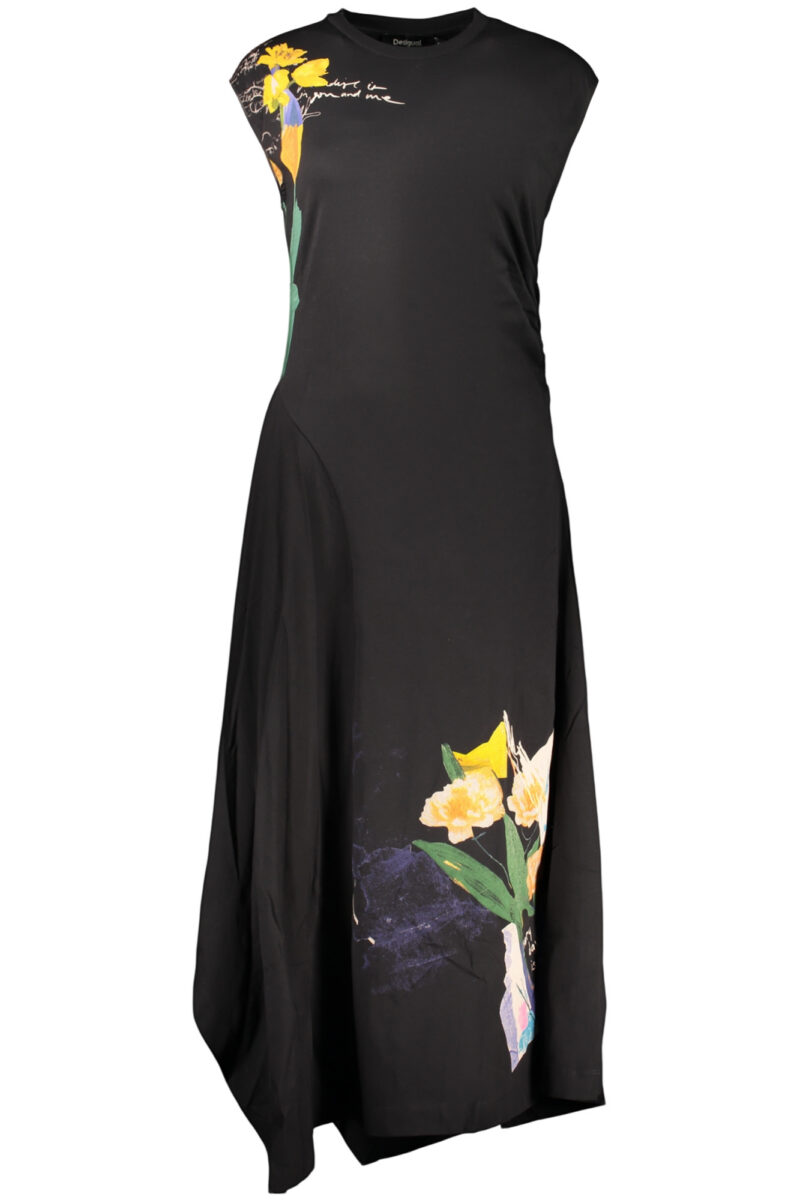 DESIGUAL DÁMSKÉ DLOUHÉ ČERNÉ ŠATY 26SWVK50_NE2000
