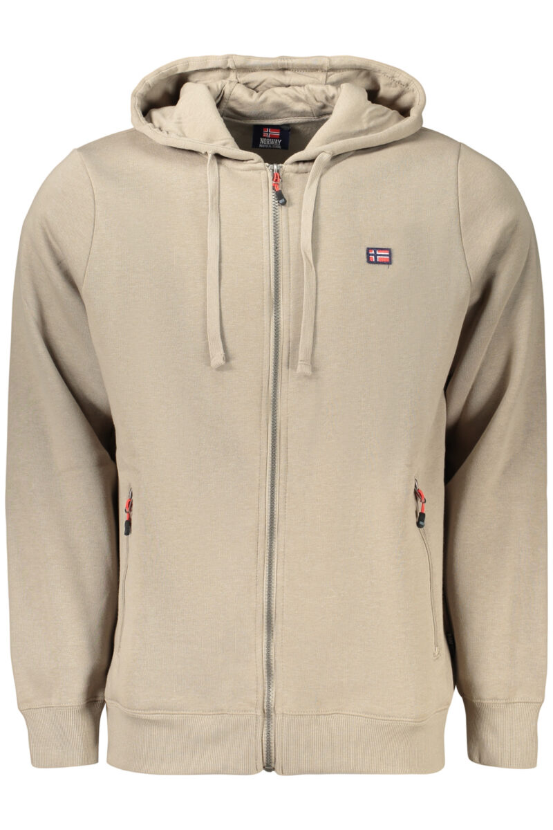 NORWAY 1963 MEN'S BROWN ZIP-UP SWEATSHIRT 849442_MAKHAKI1