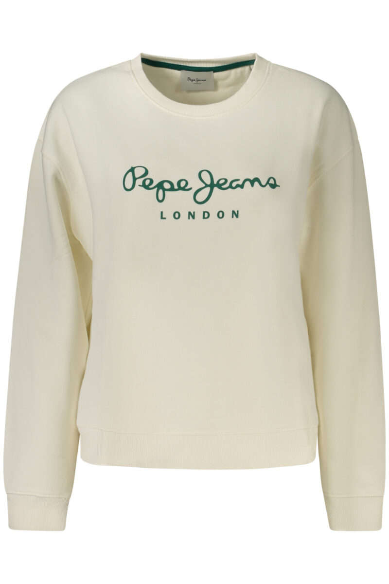 PEPE JEANS WOMEN'S WHITE ZIP-UP SWEATSHIRT PL5800002_BI803
