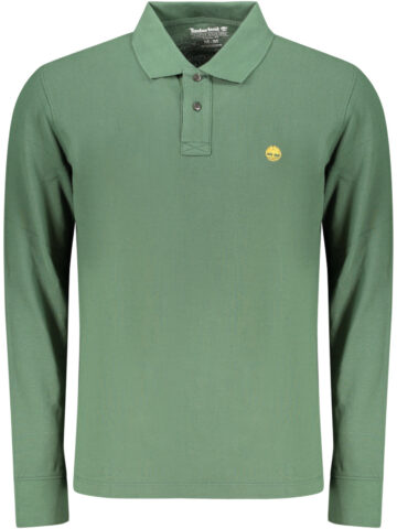 TIMBERLAND MEN'S LONG-SLEEVE POLO SHIRT, GREEN TBC0YHBE_VE398