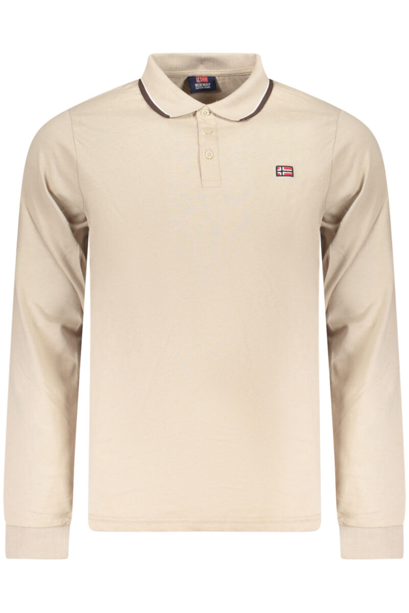NORWAY 1963 MEN'S LONG-SLEEVE POLO SHIRT, BEIGE