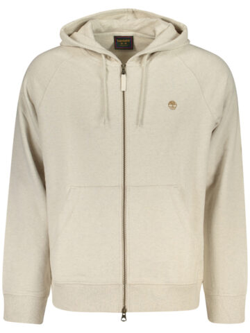 TIMBERLAND MEN'S BEIGE ZIP-UP SWEATSHIRT