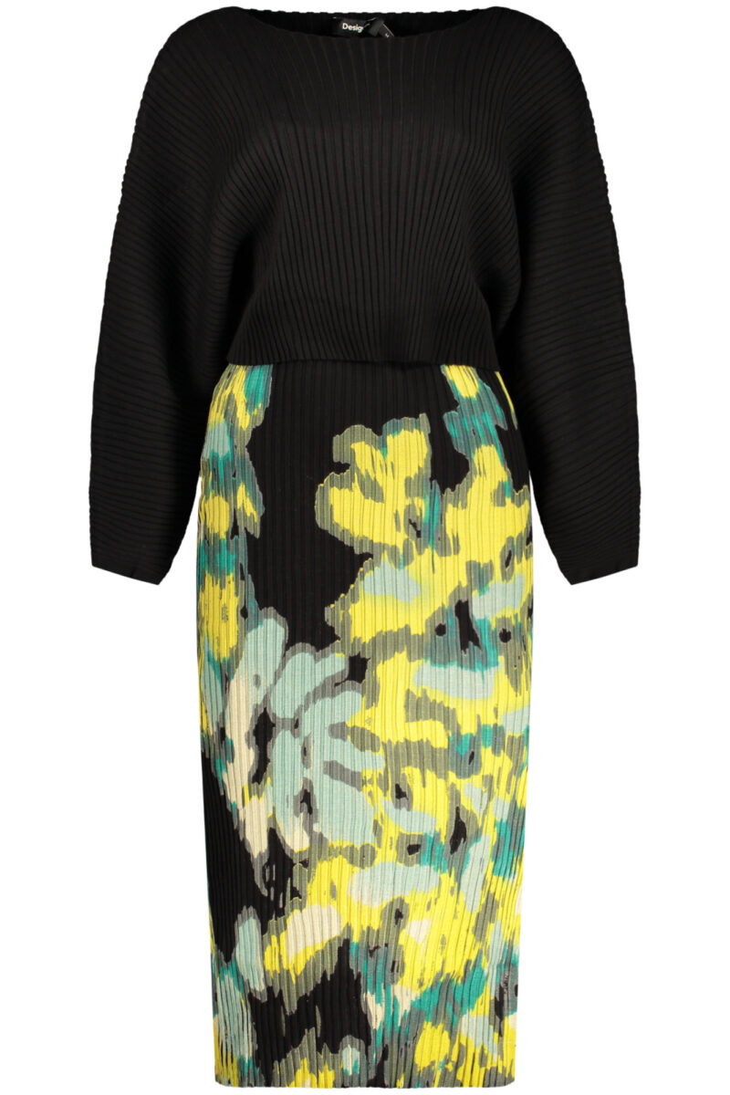 DESIGUAL DÁMSKÉ DLOUHÉ ČERNÉ ŠATY 26WWVF01_NE8006