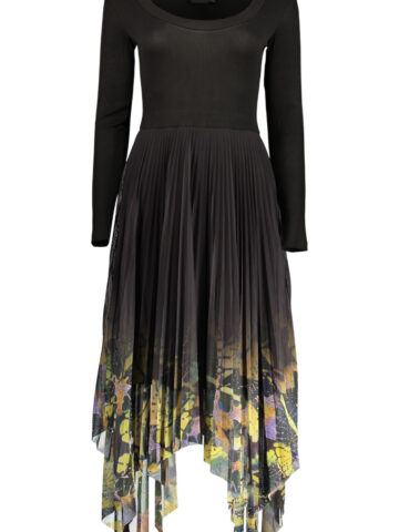 DESIGUAL WOMEN'S LONG BLACK DRESS 26WWVF01_NE2000