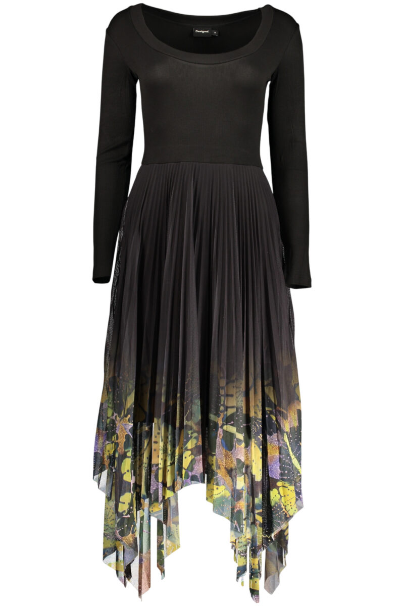 DESIGUAL WOMEN'S LONG BLACK DRESS 26WWVK10_NE2000