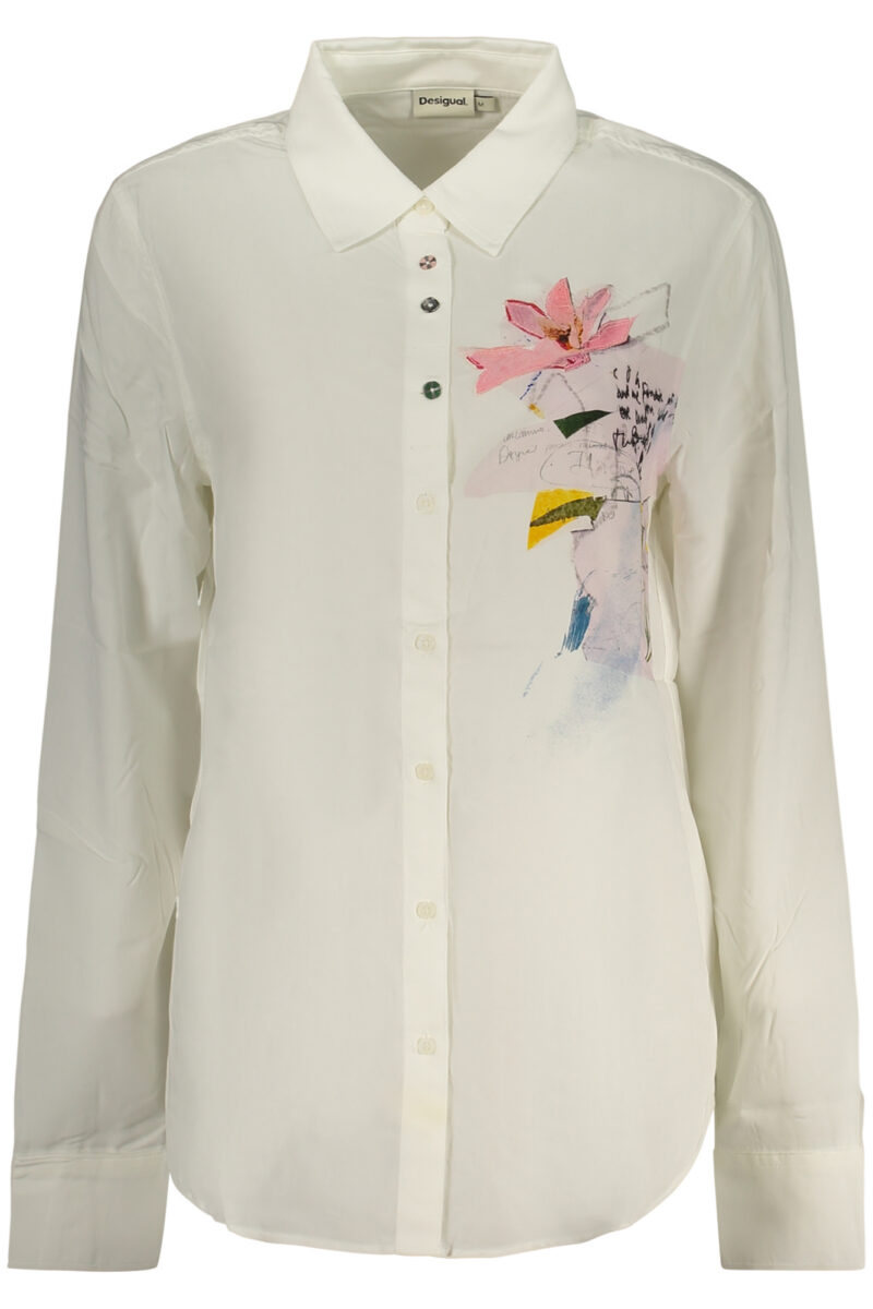 DESIGUAL WOMEN'S LONG-SLEEVED SHIRT WHITE 26WWCW12_BI1000