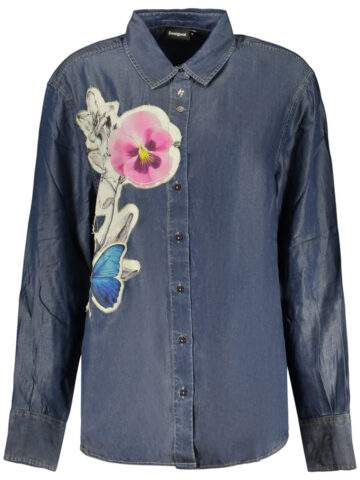 DESIGUAL WOMEN'S LONG-SLEEVED SHIRT, BLUE 26WWCW15_BL3049