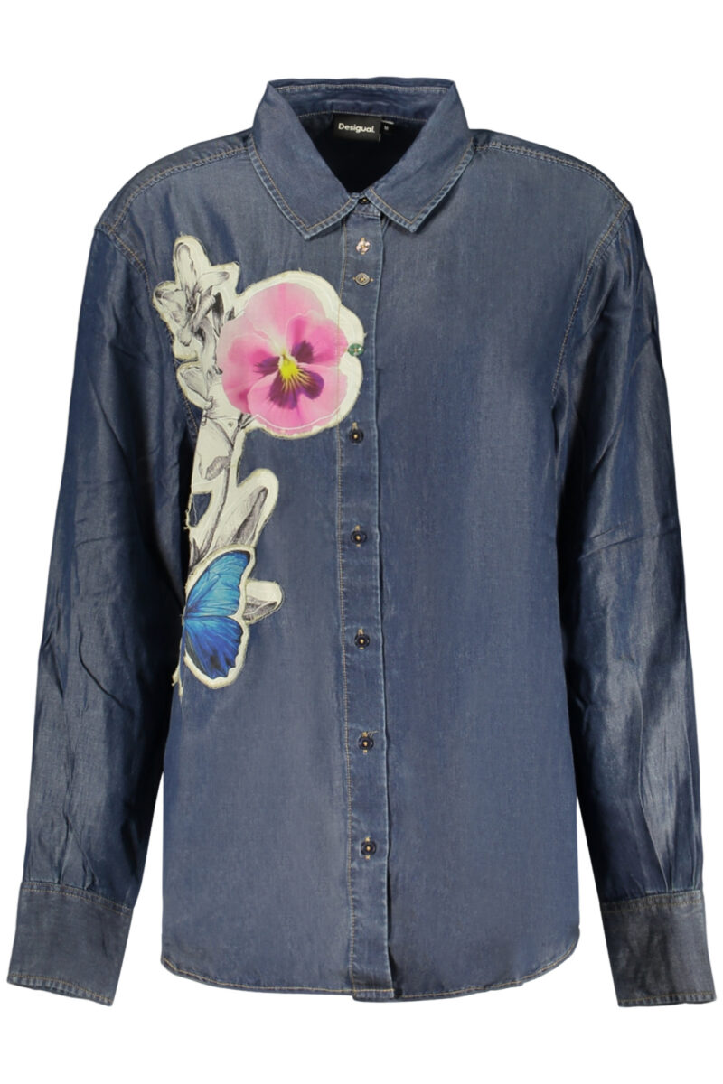 DESIGUAL WOMEN'S LONG-SLEEVED SHIRT, BLUE 26WWCW15_BL3049