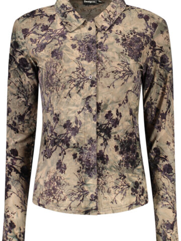 DESIGUAL WOMEN'S LONG-SLEEVED SHIRT, BROWN