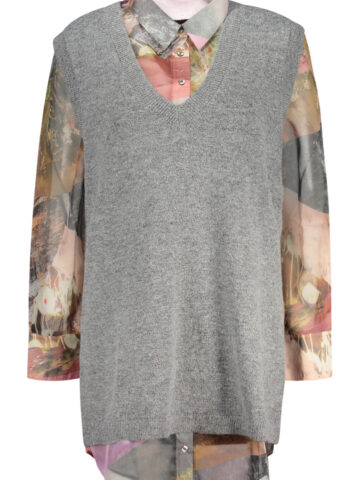 DESIGUAL WOMEN'S LONG-SLEEVED SHIRT, GREY