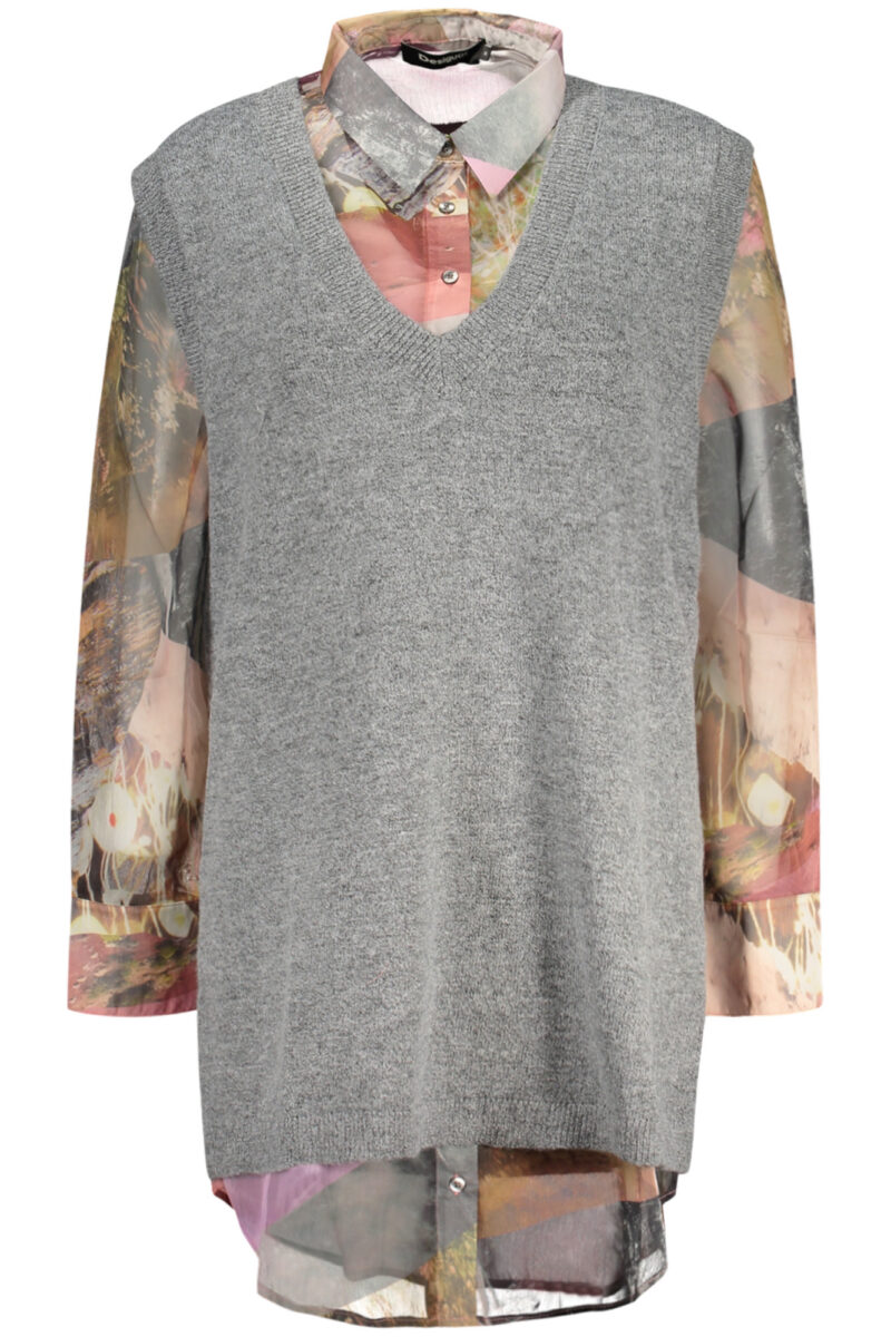 DESIGUAL WOMEN'S LONG-SLEEVED SHIRT, GREY