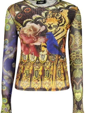 DESIGUAL WOMEN'S LONG-SLEEVED T-SHIRT YELLOW