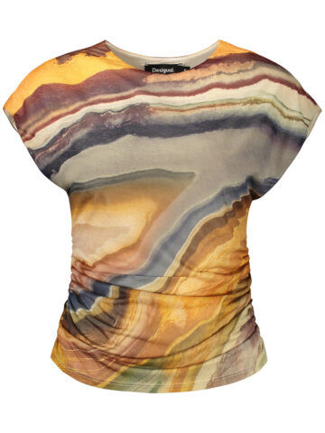 DESIGUAL WOMEN'S SLEEVELESS T-SHIRT BEIGE