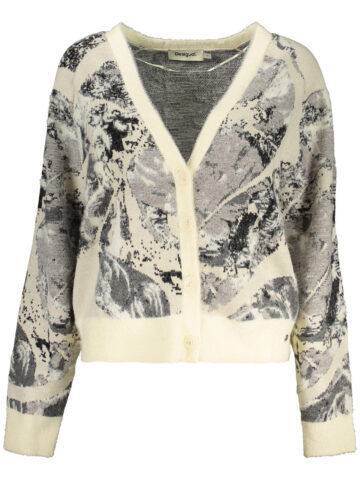 DESIGUAL WOMEN'S WHITE CARDIGAN