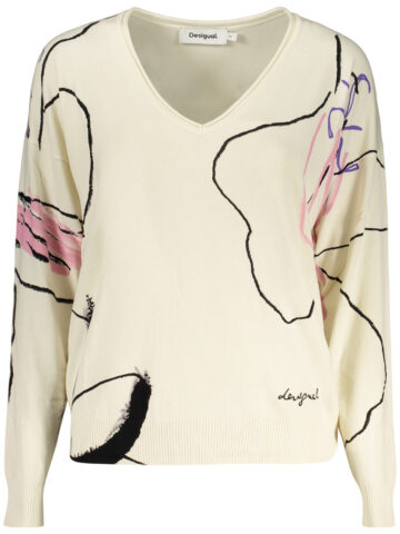 DESIGUAL WOMEN'S WHITE SWEATER 26WWJF19_BI1001