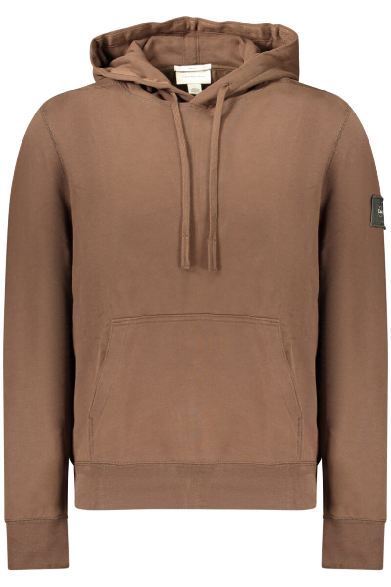CALVIN KLEIN PÁNSKÁ HNĚDÁ MIKINA BEZ ZIPU LV04RJ201G_MAWFM
