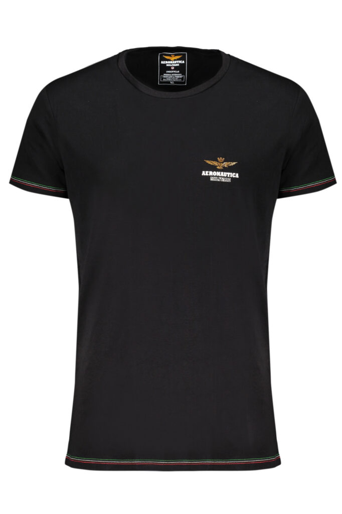 AERONAUTICA MILITARE BLACK MEN'S OUTDOOR T-SHIRT