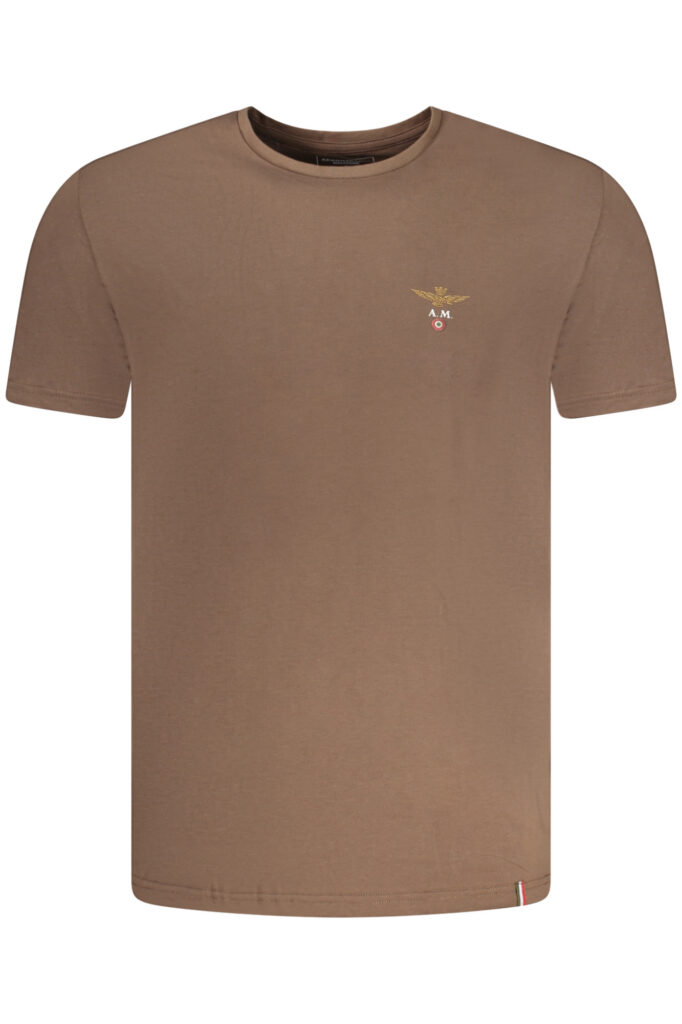 AERONAUTICA MILITARE MEN'S BROWN OUTERWEAR T-SHIRT SCOTI001J508_MA56002
