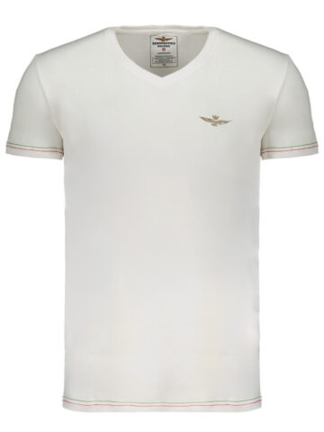 AERONAUTICA MILITARE MEN'S WHITE SHORT SLEEVE T-SHIRT SCOTI004J508_BI73009