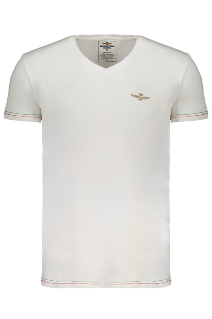 AERONAUTICA MILITARE MEN'S WHITE SHORT SLEEVE T-SHIRT SCOTI004J508_BI73009
