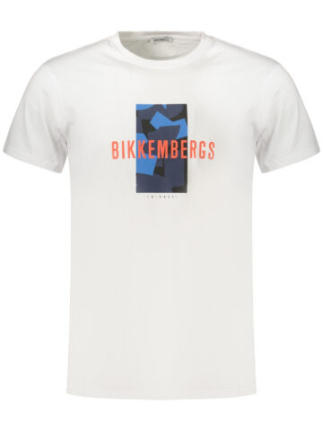 BIKKEMBERGS MEN'S SHORT-SLEEVE T-SHIRT WHITE BKK3MTS03_BIWHITE
