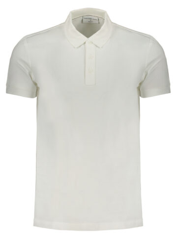 CALVIN KLEIN MEN'S WHITE SHORT SLEEVE POLO SHIRT