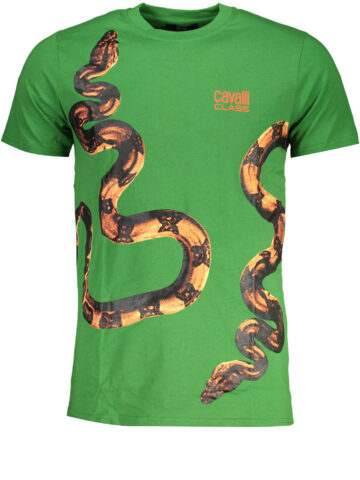 CAVALLI CLASS GREEN MEN'S SHORT SLEEVED T-SHIRT QXT63CJD060_VE07334