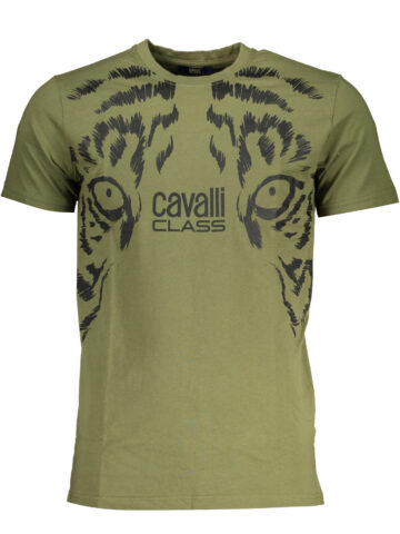 CAVALLI CLASS GREEN MEN'S SHORT SLEEVED T-SHIRT QXT62UJD060_VE04050