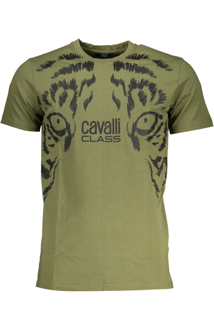 CAVALLI CLASS GREEN MEN'S SHORT SLEEVED T-SHIRT QXT62UJD060_VE04050