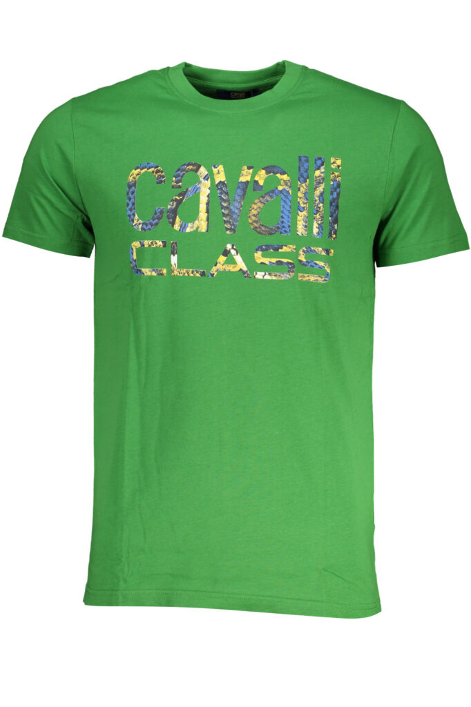 CAVALLI CLASS GREEN MEN'S SHORT SLEEVED T-SHIRT QXT63FJD060_VE07334