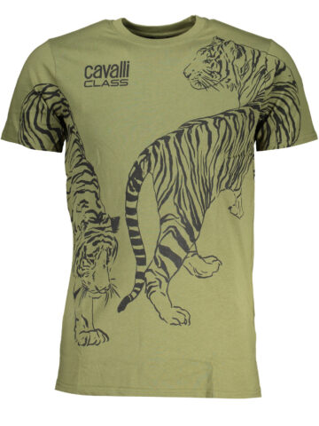 CAVALLI CLASS GREEN MEN'S SHORT SLEEVED T-SHIRT QXT62SJD060_VE04050