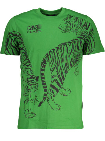 CAVALLI CLASS GREEN MEN'S SHORT SLEEVED T-SHIRT QXT62SJD060_VE07334