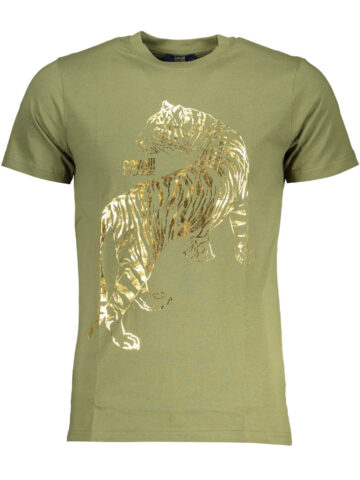 CAVALLI CLASS GREEN MEN'S SHORT SLEEVED T-SHIRT QXT62TJD060_VE04050