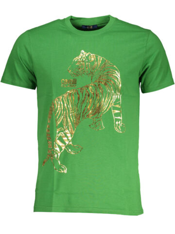 CAVALLI CLASS GREEN MEN'S SHORT SLEEVED T-SHIRT QXT62TJD060_VE07334