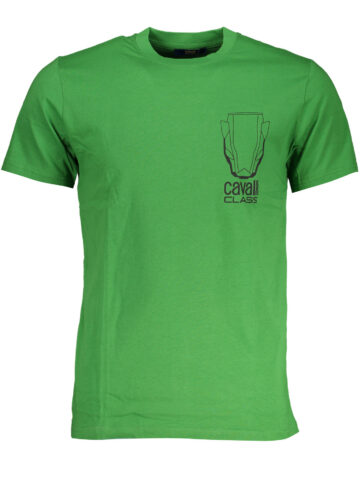 CAVALLI CLASS GREEN MEN'S SHORT SLEEVED T-SHIRT QXT62WJD060_VE07334
