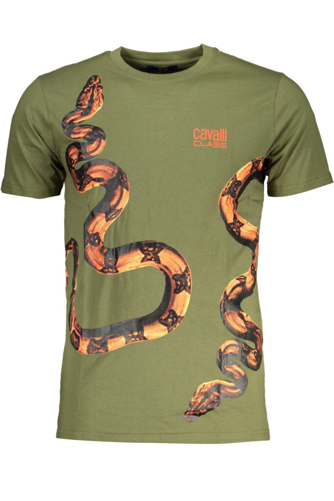 CAVALLI CLASS GREEN MEN'S SHORT SLEEVED T-SHIRT QXT63CJD060_VE04050