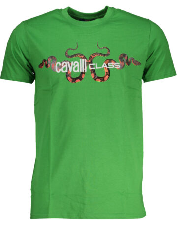 CAVALLI CLASS GREEN MEN'S SHORT SLEEVED T-SHIRT QXT63GJD060_VE07334