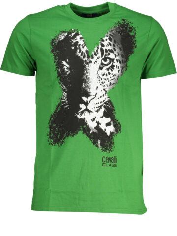 CAVALLI CLASS GREEN MEN'S SHORT SLEEVED T-SHIRT QXT63AJD060_VE07334