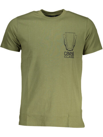 CAVALLI CLASS GREEN MEN'S SHORT SLEEVED T-SHIRT QXT62WJD060_VE04050