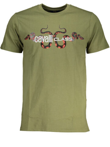CAVALLI CLASS GREEN MEN'S SHORT SLEEVED T-SHIRT QXT63GJD060_VE04050